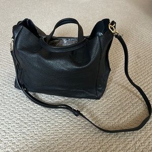 Banana Republic black leather crossbody tote
